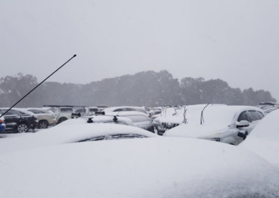 Snow covered cars at Mt Buller