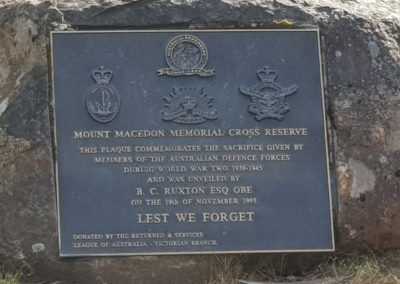 Mount Macedon Memorial cross reserve