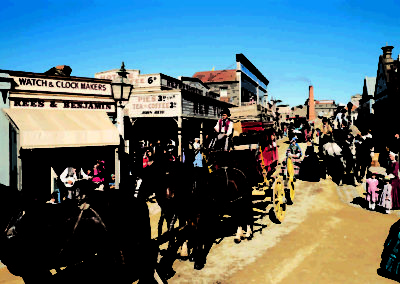Horse in main street Sovereign hill