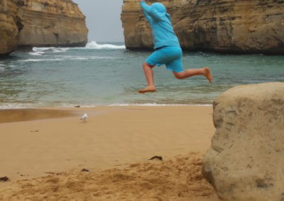 Jumping off rock